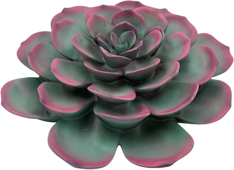 B&D RESIN Large Decorative Succulent Sculpture - Green and Purple Two-Tone Finish - Image 2