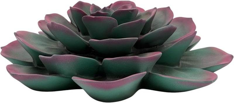 B&D RESIN Large Decorative Succulent Sculpture - Green and Purple Two-Tone Finish - Image 5