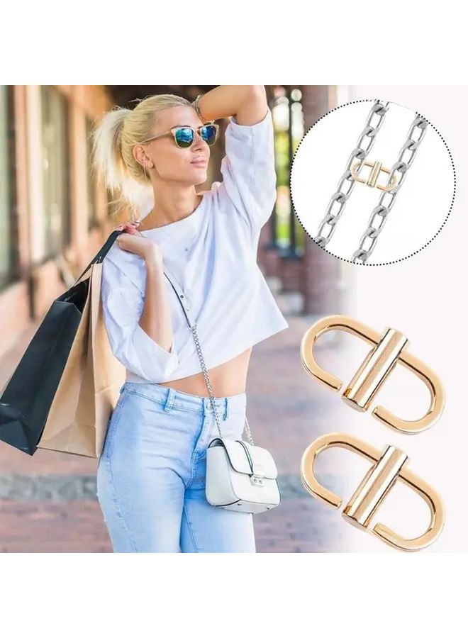 Golden Metal Bag Chain Strap Length Adjuster Clip Buckle 1pc Craft Accessory - Image 2