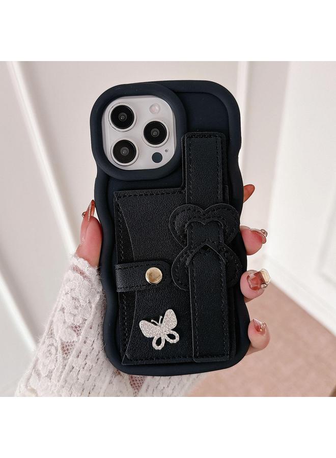 Zaboon Case For iPhone 12 Pro Max Wristband Leather Love Holder Card Bag Phone Case - Image 1