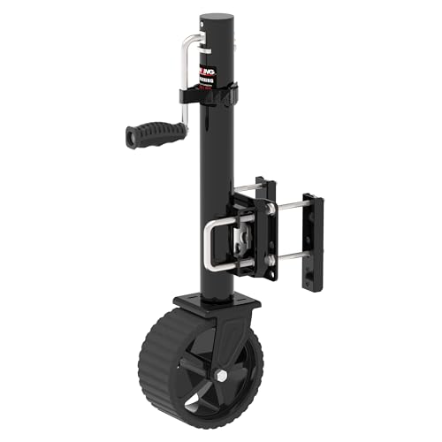 TOWKING 8inch Wheel Trailer Jack 13 Vertical Movement 2000 lbs for RV Boat Trailer and More Black - Image 1
