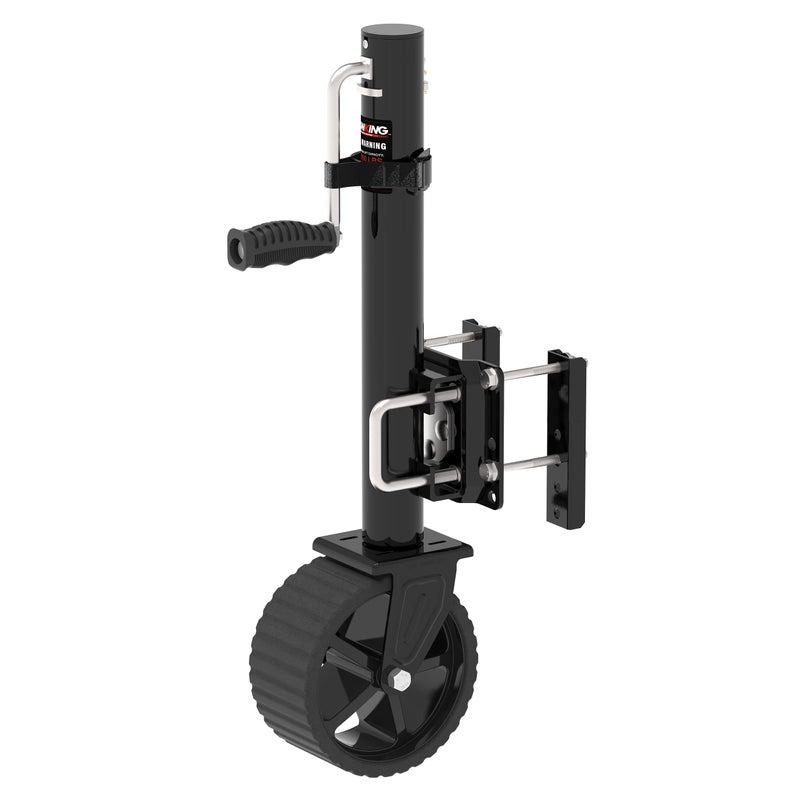 TOWKING 8inch Wheel Trailer Jack 13 Vertical Movement 2000 lbs for RV Boat Trailer and More Black - Image 3