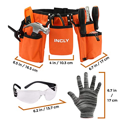 INCLY 95 PCS Real Tool Set, Small Real Hand Tools Kit, Construction Learning Tools Hammer Screwdriver for Home DIY Building and Woodworking,Come with Tool Belt & Bag - Image 2