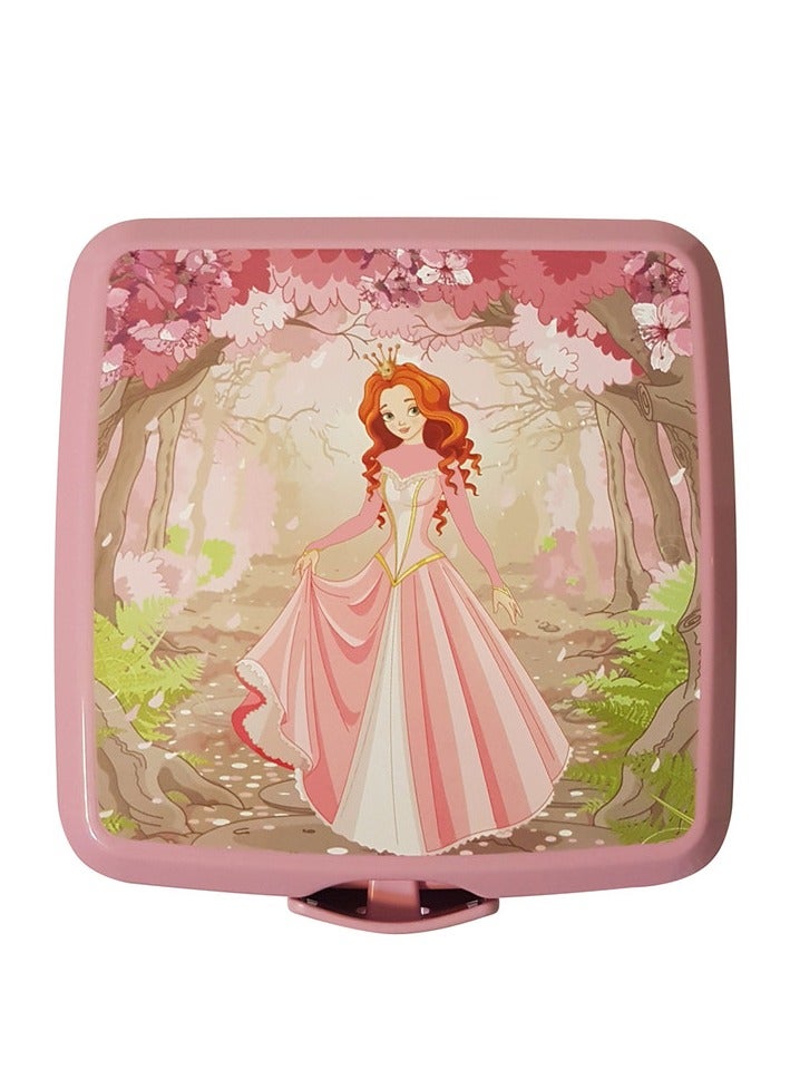 Hobby Life lunch box 4 sections with spoon and fork 1400 ml Pink - Image 1