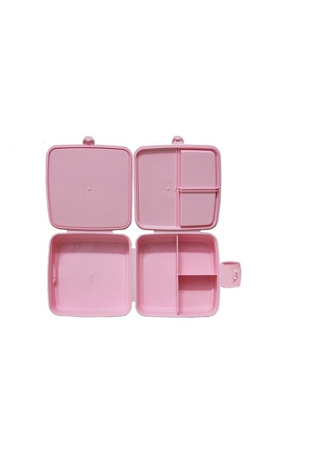 Hobby Life lunch box 4 sections with spoon and fork 1400 ml Pink - Image 2