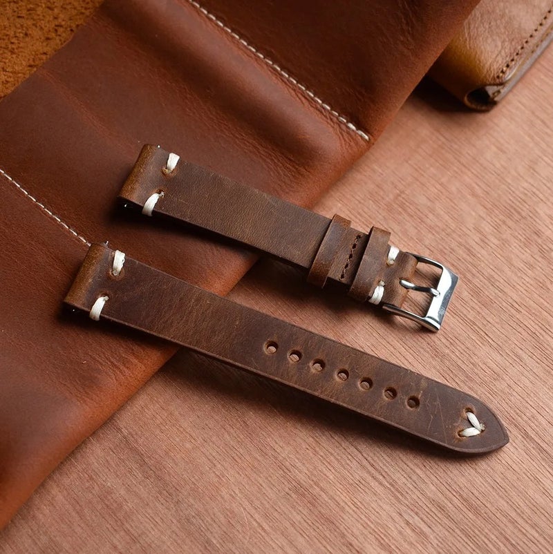 Bluejw Replace the Watch Strap with ized Logo Luxury 18/20/21/22mm Genuine Leather Quick Release Pin Handmade Replacement Watch Bands - Image 1