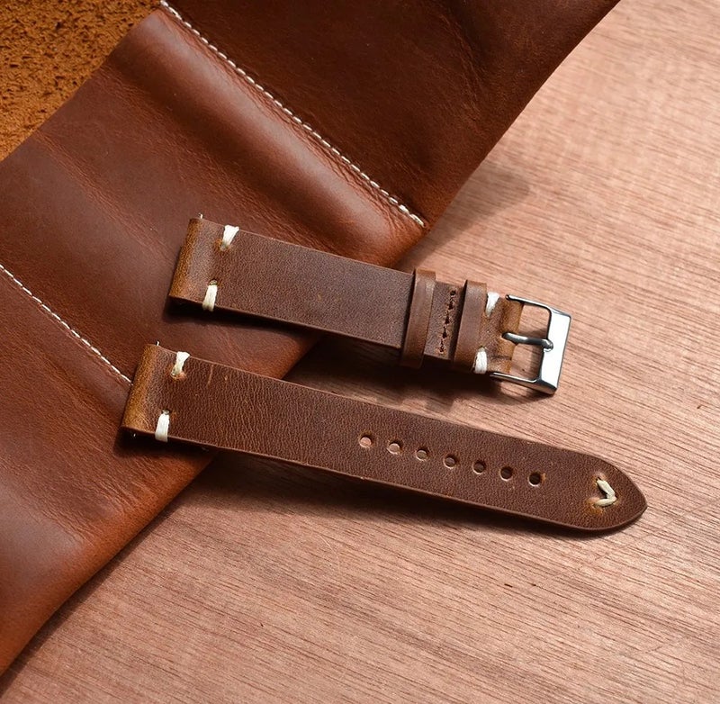 Bluejw Replace the Watch Strap with ized Logo Luxury 18/20/21/22mm Genuine Leather Quick Release Pin Handmade Replacement Watch Bands - Image 3