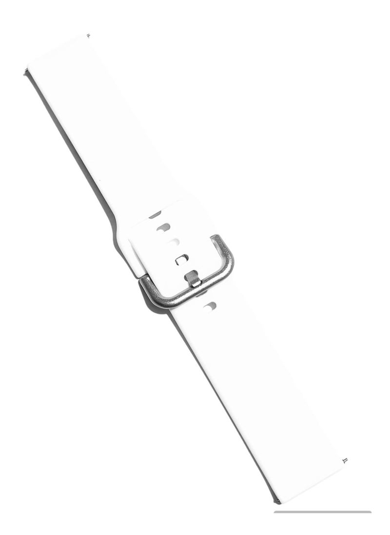 Generic Replacement Silicone Sport Strap 20mm For Samsung Galaxy Watch Active 2 44mm 40mm  Watch 3 41mm - White  - Image 4