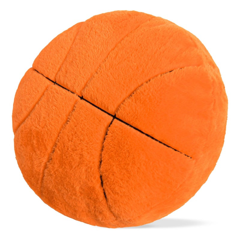 Wepop 18 in Fluffy Basketball Pillow Plushies Soft Basketball Pillows Sports Game Ball Plush Pillow Stuffed Toy Room Decoration Gifts for Kids Adults Basketball Fans - Image 3