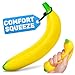 Tesorrio Fake Banana Stress Relief Fidget 67 x 14 in Soft PU Foam Desk Accessory Lightweight Squeeze Fidget for Adults Novelty Office Decor Relaxation Tool - Image 2