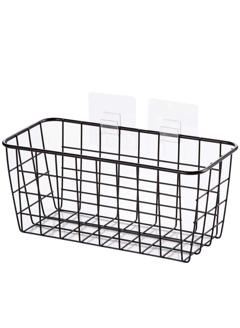 Hanging Kitchen Baskets For Storage Adhesive Sturdy Small Wire Storage Baskets with Kitchen Food Pantry Bathroom Shelf Storage No Drilling Wall Mounted - Image 1
