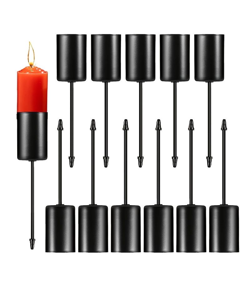 Set Of 4 Black Iron Candle Cups Decorative Floral Garland Holders For Ambiance Lighting - Image 1