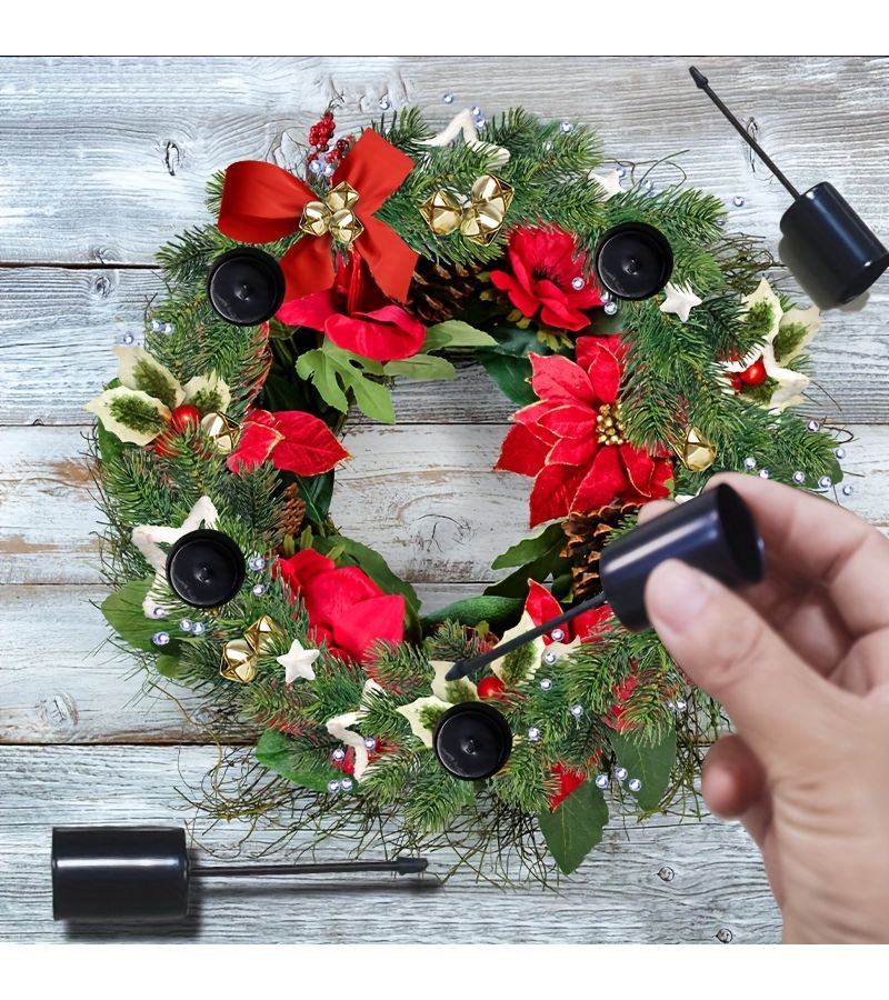 Set Of 4 Black Iron Candle Cups Decorative Floral Garland Holders For Ambiance Lighting - Image 5