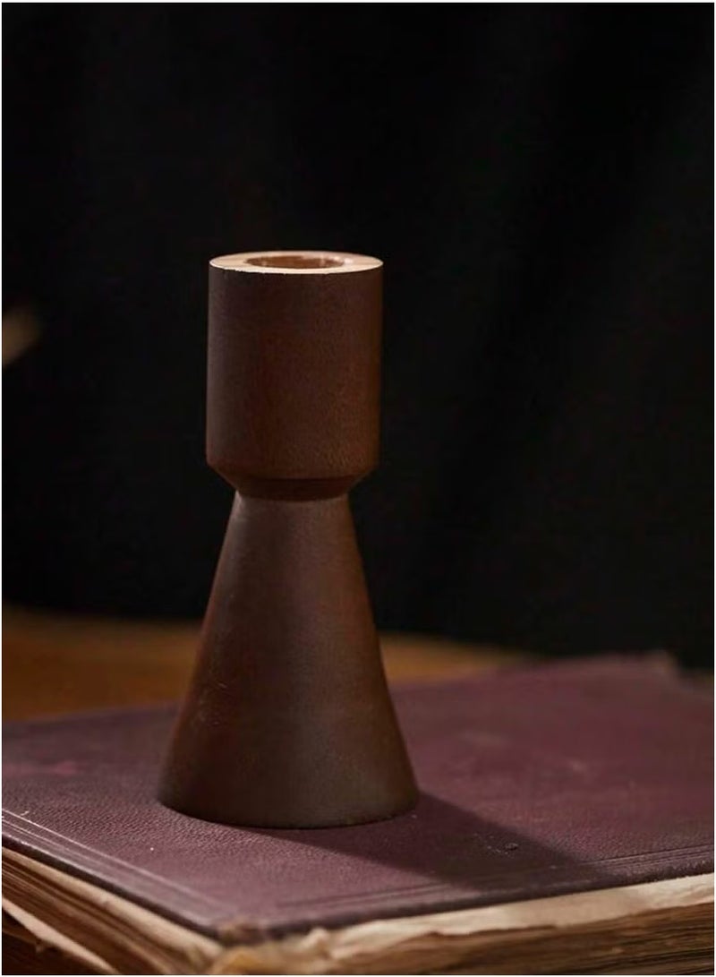 3-حامل شموع بنمط بني عتيق ، ديكور شمعدان لسطح المكتب لغرف النوم/المعيشة ، ديكور منزلي/فندق ، إكسسوارات عشاء على ضوء الشموع ، ديكورات الزفاف ، وإكسسوارات تصوير المقهى - Image 4