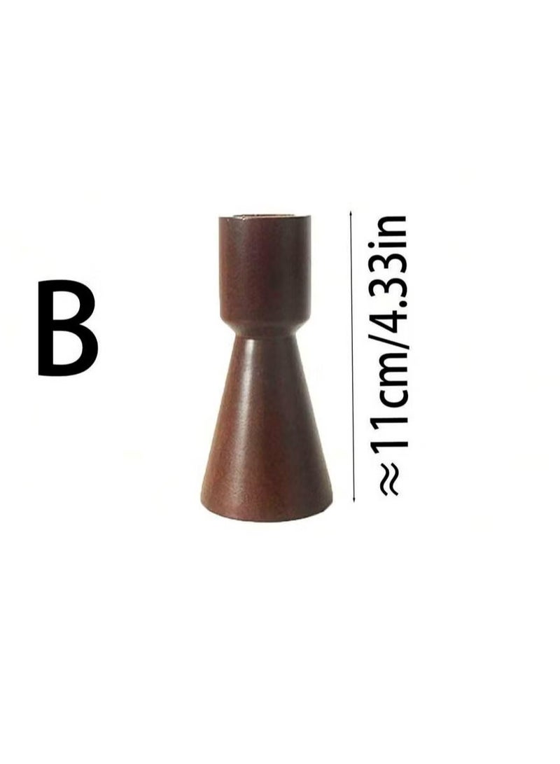 3-حامل شموع بنمط بني عتيق ، ديكور شمعدان لسطح المكتب لغرف النوم/المعيشة ، ديكور منزلي/فندق ، إكسسوارات عشاء على ضوء الشموع ، ديكورات الزفاف ، وإكسسوارات تصوير المقهى - Image 5