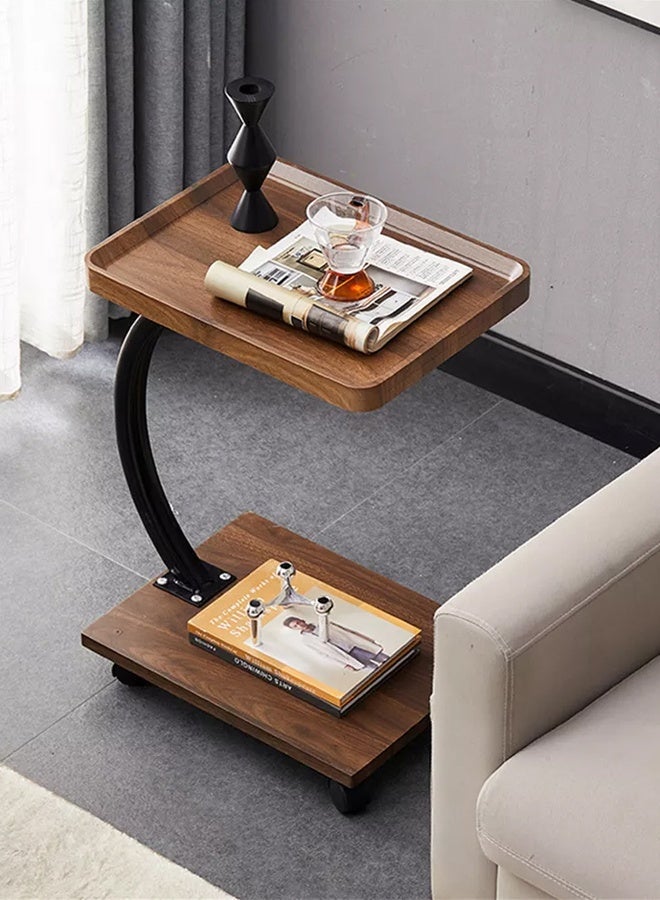 C Shaped End Table for Couch Small Side Table with Metal Frame Slim Skinny End Tables for Small Spaces, Side Table for Sofa Bed Small TV Tray Table for Living Room Bedroom - Image 1