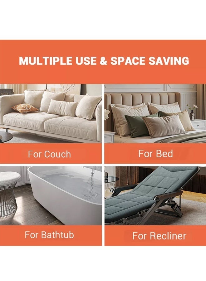 C Shaped End Table for Couch Small Side Table with Metal Frame Slim Skinny End Tables for Small Spaces, Side Table for Sofa Bed Small TV Tray Table for Living Room Bedroom - Image 2