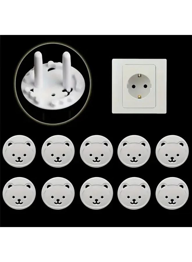 10 Pcs Thick Round Head Outlet Covers Childproof Shock Resistant Plug Protectors For Home Safety - Image 2