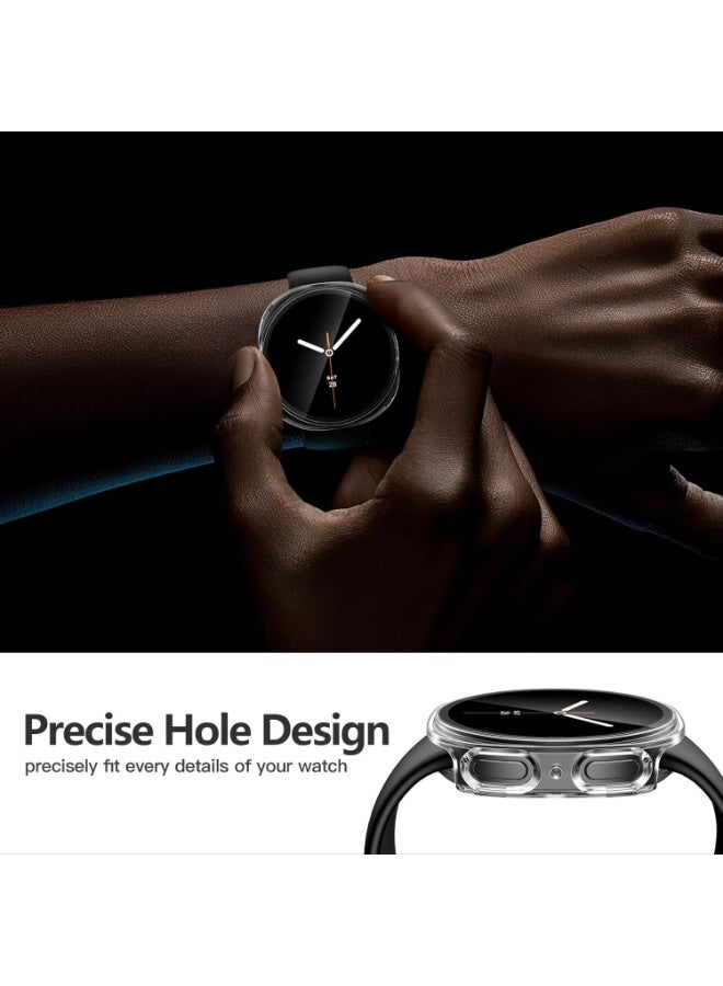 Samsung Galaxy Watch 8 Screen Protector Case 44mm Accessories, Protective Face Cover, Hard Bumper Built-in Tempered Glass Film - Image 2