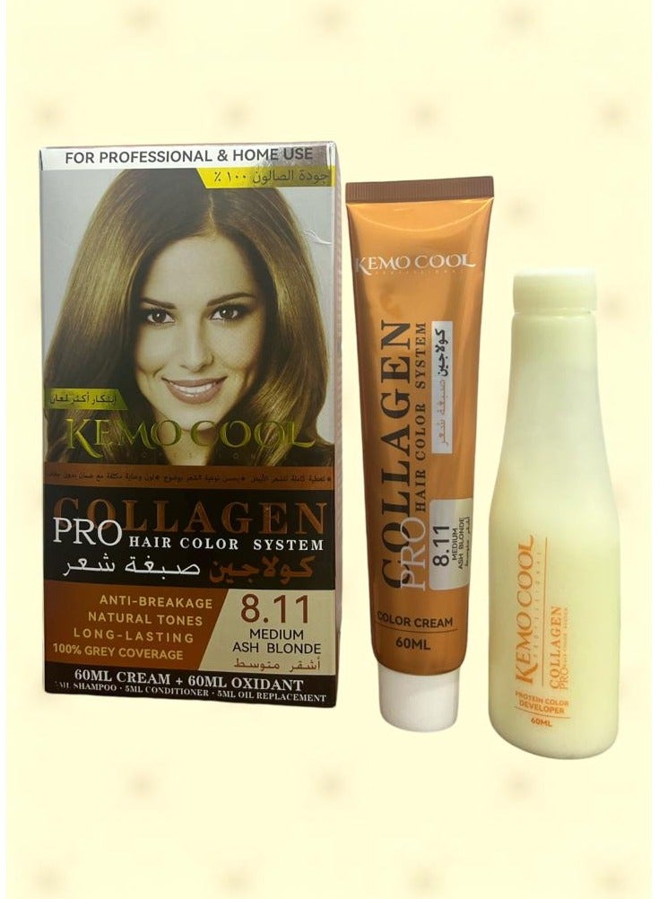 كيمو كول صبغة شعر كولاجين أشقر متوسط الحجم  60+60+5+5+5 جودة عالية  100% - Image 3