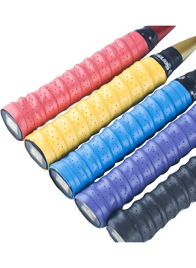 Senston Racket Overgrip 5 Piece Anti Slip Sweat Absorbent Overgrips With Eva Foam Strips For Tennis Badminton Pickleball Multiple Colors - Image 1