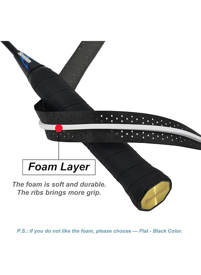 Senston Racket Overgrip 5 Piece Anti Slip Sweat Absorbent Overgrips With Eva Foam Strips For Tennis Badminton Pickleball Multiple Colors - Image 5