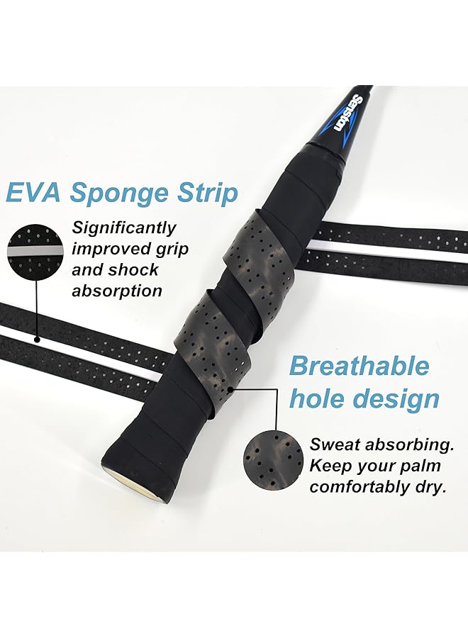 Senston Racket Overgrip 5 Piece Anti Slip Sweat Absorbent Overgrips With Eva Foam Strips For Tennis Badminton Pickleball Multiple Colors - Image 3