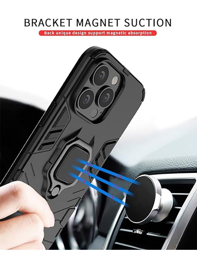 الدخن Redmi Note 12 برو / الدخن بوكو X5 برو 5G الهاتف المحمول القضية ، حماية ضد السقوط ، مختلطة الثقيلة حماية ضد الصدمات حامل القضية ، أسود - Image 4