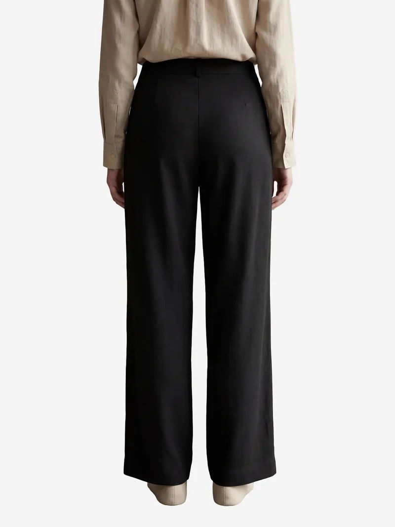 My Fashion Black MY FASHION Comfort Pleated Straight Leg Trousers for Women | Best Price UAE
