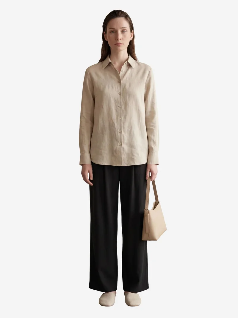 MY FASHION Comfort Pleated Straight Leg Trousers