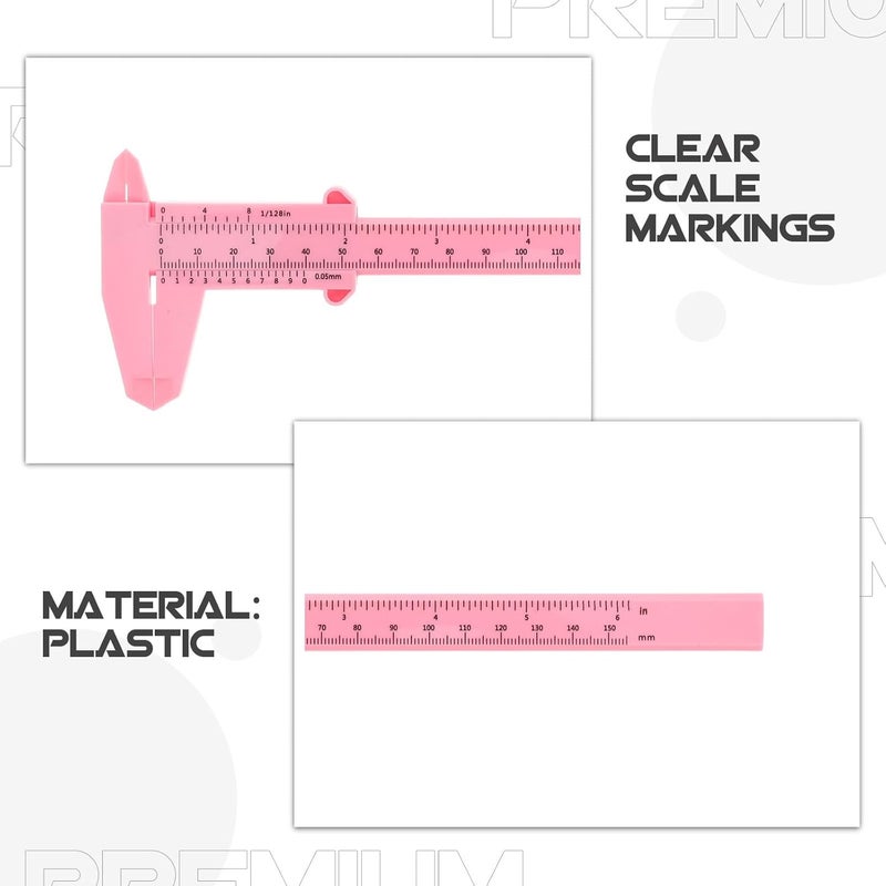 فاليكلود 4 قطع كاليبر بلاستيكي للقياس وردي مقياس منزلق محمول للالكترونيات DIY - Image 4