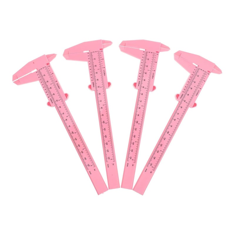 فاليكلود 4 قطع كاليبر بلاستيكي للقياس وردي مقياس منزلق محمول للالكترونيات DIY - Image 1