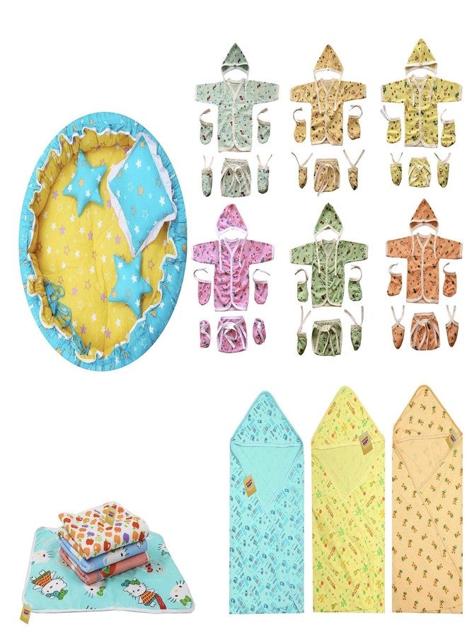 Infantbond New Born Baby 41 in 1 All Daily Essentials Clothing Set(Pack of 41 Items)(0-6 Months) - Image 1