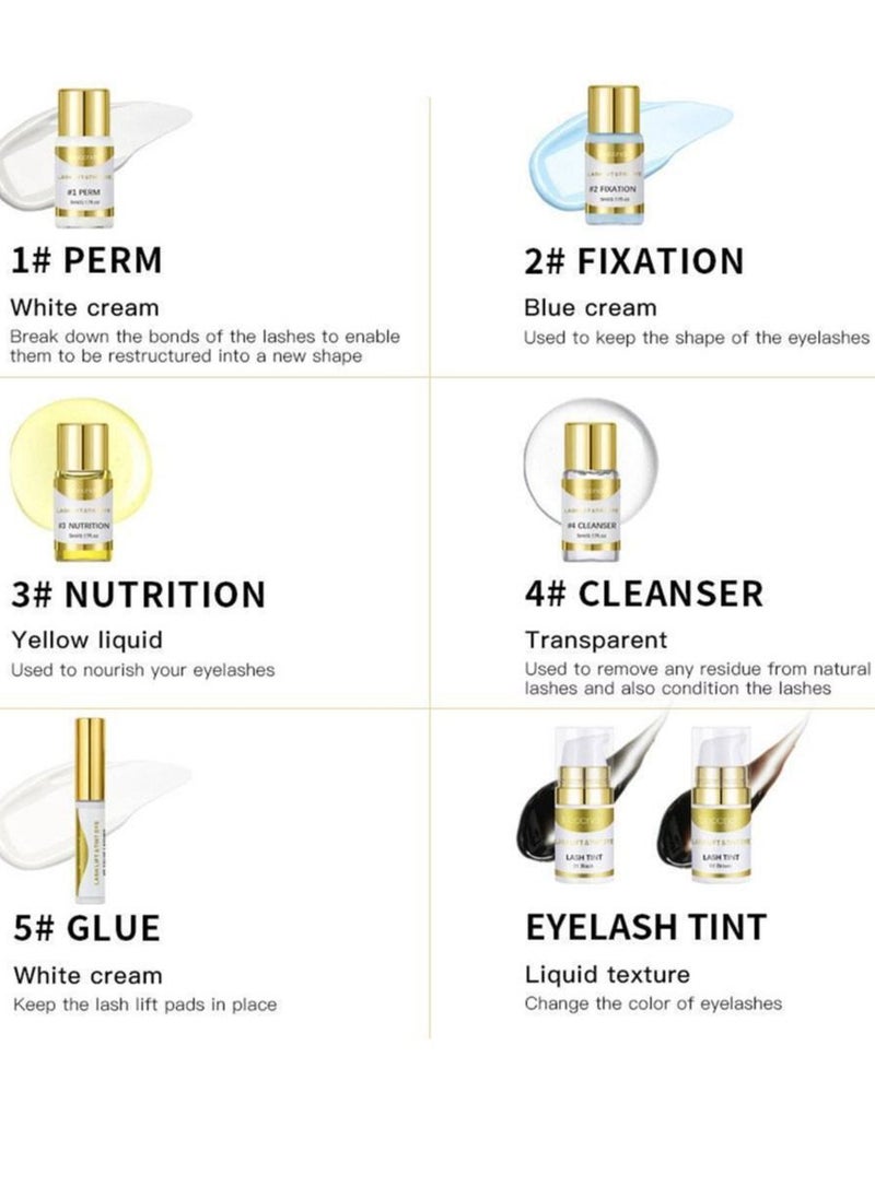 ibcccndc Lash Lift and Tint Dye Eyelash Perming Kit Upgraded Lash Lift Kit Professional Semi Permanent Eyelash Kit with Black and Brown Color Lasting 6 Weeks Ideal for Salon and Home Use  - Image 5