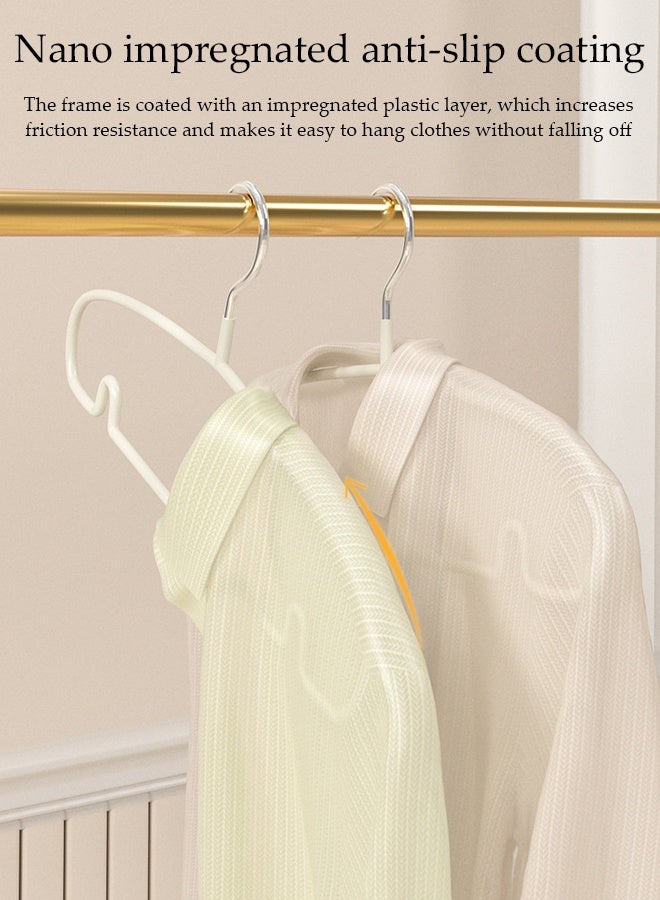 DUNISO 30Pcs Stainless Steel Clothes Hangers Non-Slip Rubber Coated Metal Hangers with Notches Space Saving Storage Organiser Hangers Multi-functional Durable Heavy Duty Strong Clother Hanger for Shirt Pants Dress - Image 2