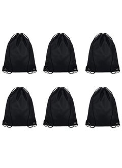 Generic Drawstring Backpack Gym Bags 6 PCS Draw String Nylon String Backpack Sports Bags for Party Gym Sport Trip  - Image 1