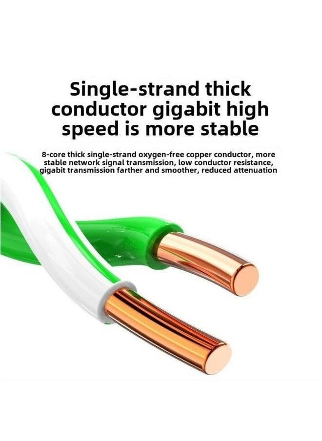 Generic Category 6 Network Cable CAT6 Gigabit Home Engineering Computer Broadband Router 8-core Twisted Pair Hop RJ45 Head-Colour:Category White (sheath + Unshielded Head)-Line Length:50m  - Image 5