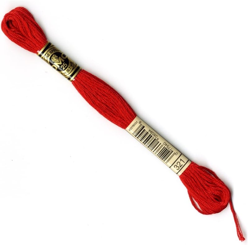 DMC Stranded Cotton Embroidery Thread 321 - per skein - Image 2