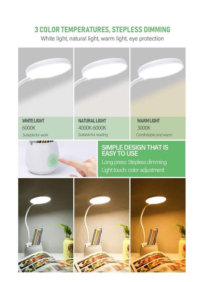HOMESTAR Reading LED Table Lamp Light With Pen and Phone Holder  - Image 4