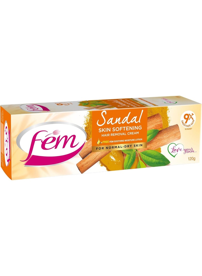 fem 2 piececs of  Hair Removal Cream with Sandal | For Softening Skin - 120g With pH Balancing Skin Care Lotion - Image 5