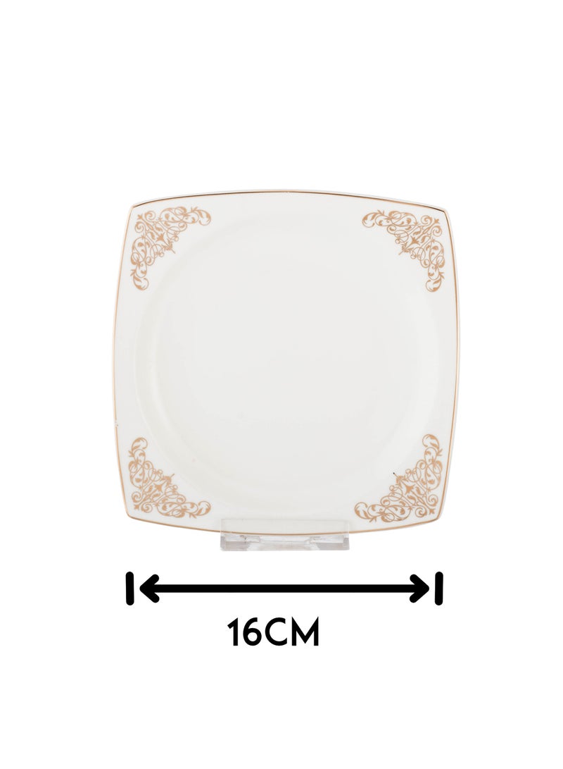 دانيا طقم صحون حلا و فواكه و للفطور من البورسلان الأبيض النقي مكون من 6 حبات - Image 5