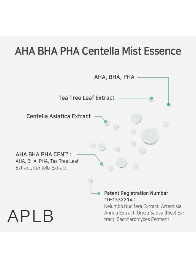ايه بي ال بي Aha Bha Pha Centella Mist Essence Aha Bha Pha Cen™ 23.8% 3.55 أونصة سائلة/مقشر كوري للعناية بالبشرة يجدد الرطوبة وينشط البشرة بلطف ويحسن ملمسها - Image 4