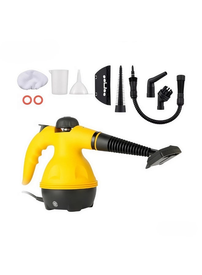 جي أم كيه منظف بخار يدوي 10 في 1 بقوة 1000 واط – سعة 350 مل – درجة حرارة حتى 100° – ضغط بخار قوي – مزود بـ 10 ملحقات – للتنظيف العميق للمطبخ والحمام والزجاج والسيارة - Image 1