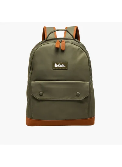 Lee Cooper Women Colourblock Backpack with Zip Closure and Adjustable Strap - 40x15x33 cm