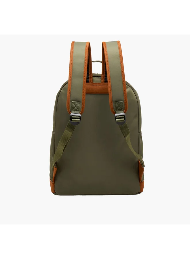 Lee Cooper Women Colourblock Backpack with Zip Closure and Adjustable Strap - 40x15x33 cm