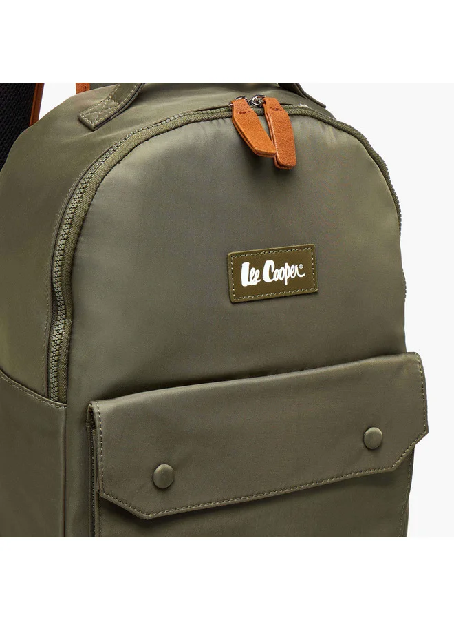 Lee Cooper Women Colourblock Backpack with Zip Closure and Adjustable Strap - 40x15x33 cm