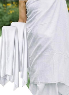 REBENUO Original Men's Hajj Umrah clothing Ahram 100% Cotton Super Soft 2 Pcs Towel Set (top and Bottom) 110X210inch New Dry Fast Microfiber Woven Technology.AND Ahrams Waterproof Belt.WEIGHT 1000 GRAMS  - Image 4