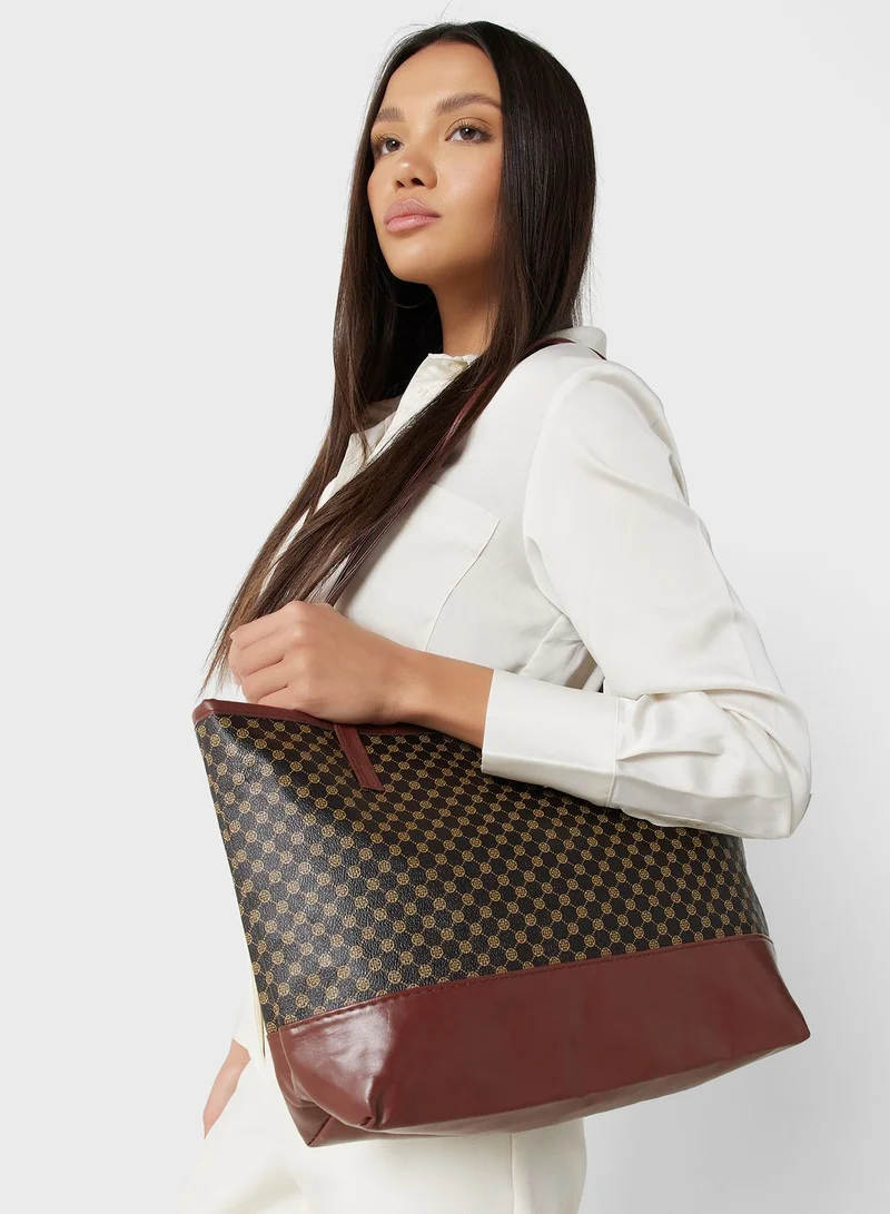 ELLA All Over Print Shoulder Tote Bag