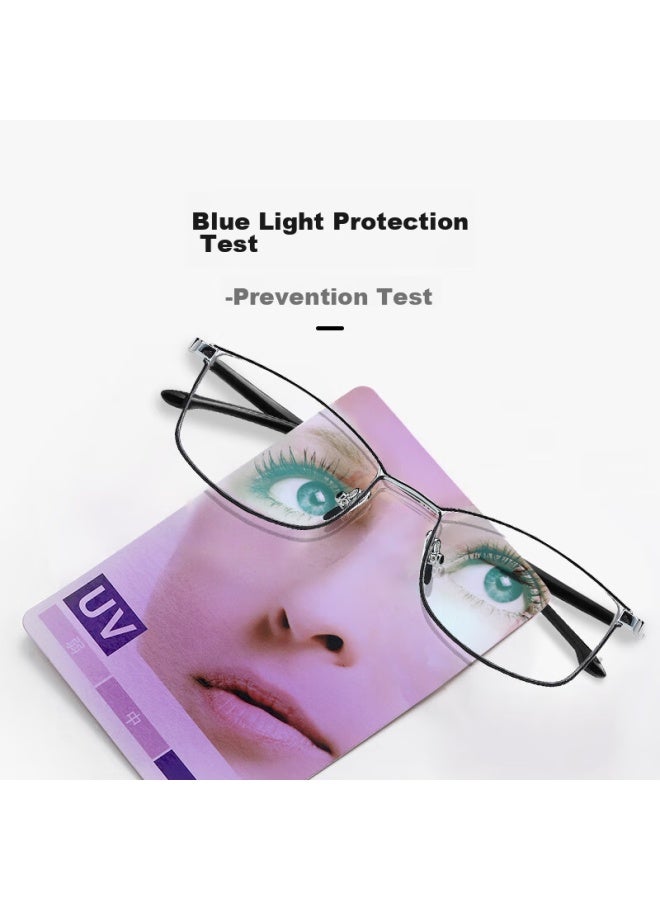 Mirror Hall Jingpintang Gl For Men Imported Reading Gl, High-definition Anti-blue Light Gl, Ultra-light Titanium, Self-operated Flagship Product, 200 Degrees - Image 4