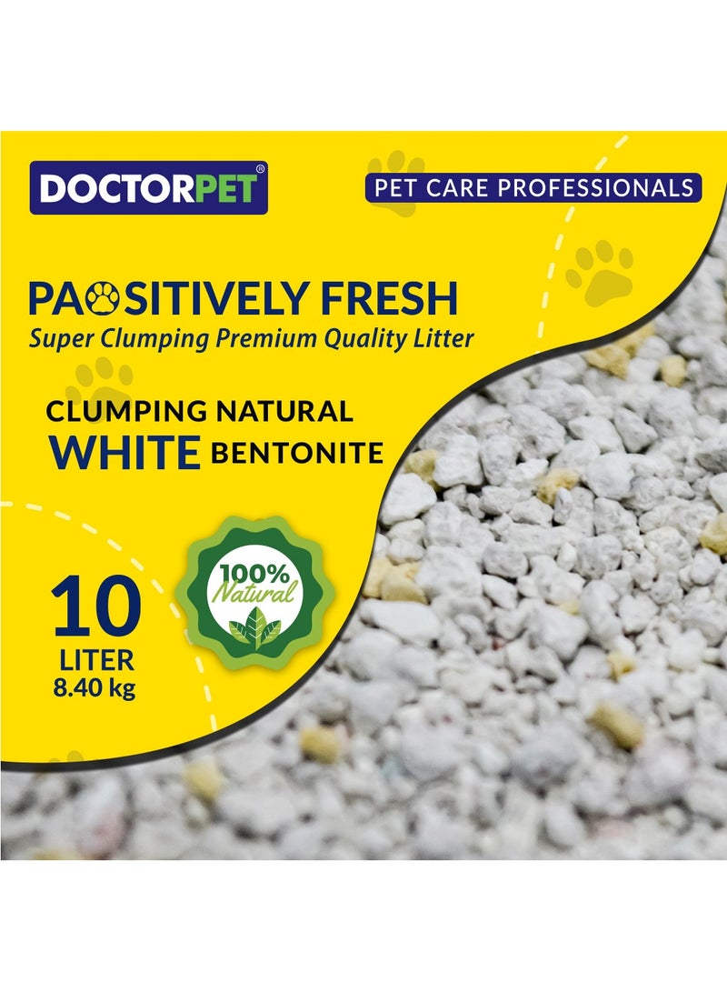 DOCTERPET Doctor Pet Cat Litter Lemon 10L – 100% Natural Clumping Bentonite,Scented, Ultra Absorbent,Easy Scooping, Dust-Free, Odor Control, Easy Scooping, Hypoallergenic & Non-Stick Paw Formula - Image 3